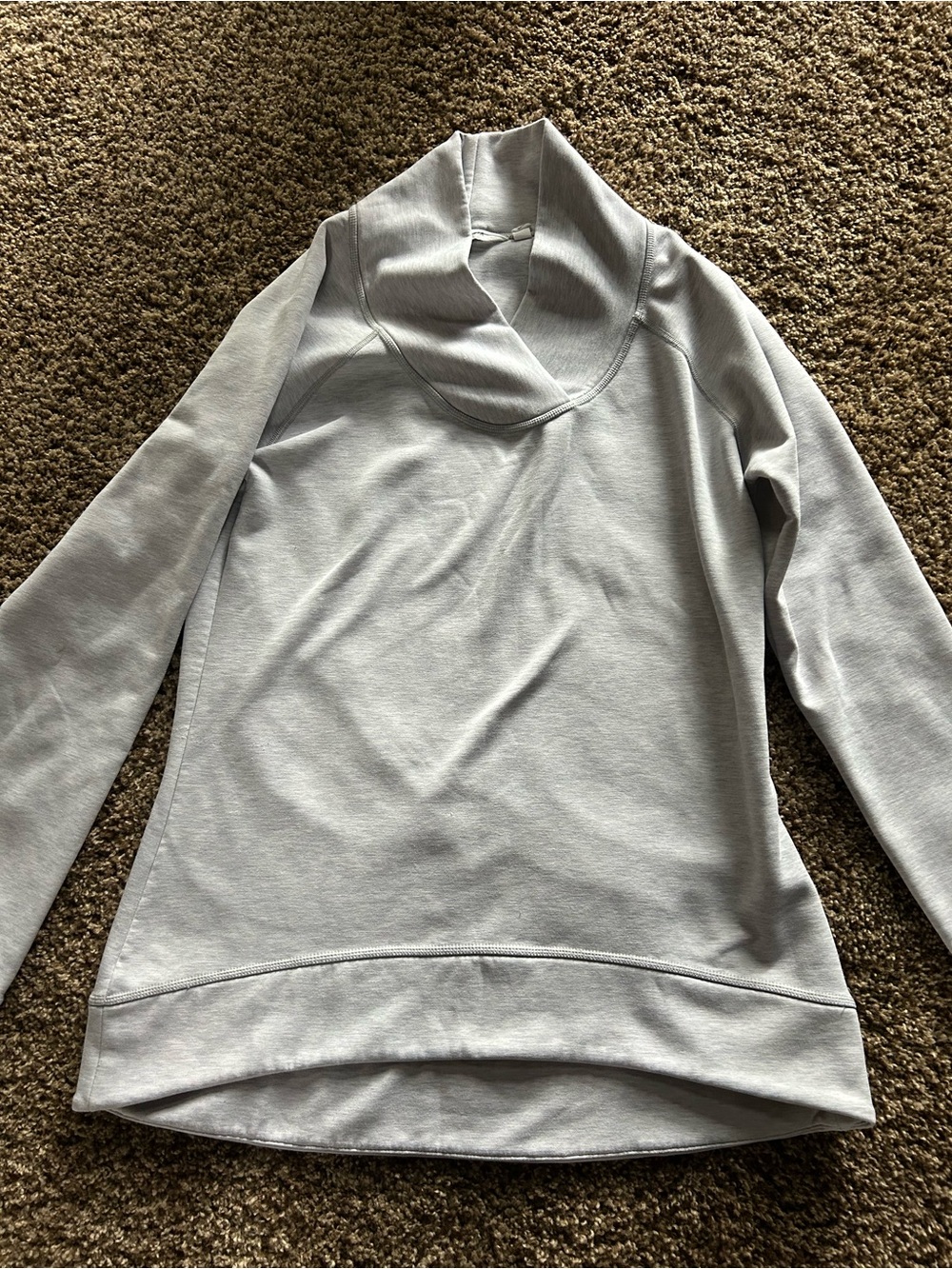Athleta Light Gray Cowl Neck Pullover